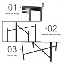 Load image into Gallery viewer, Metal Tray Round End Table Living Room Sofa Side Table
