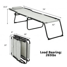 Load image into Gallery viewer, Folding Heightening Design Beach Lounge Chair with Pillow for Patio-Gray