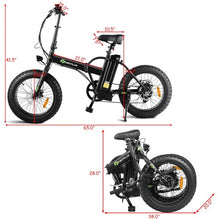 Load image into Gallery viewer, 500 W Folding Adults Electric Bicycle with 20" Fat Tire and LCD Display