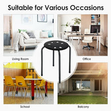 Load image into Gallery viewer, Set of 6 Portable Plastic Stack Stools -Black