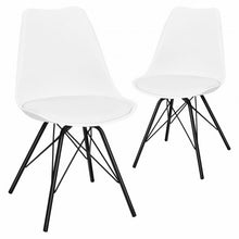 Load image into Gallery viewer, Set of 2 Mid Century Modern Side Chairs with PU Seat-White
