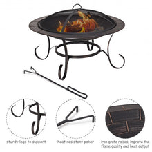 Load image into Gallery viewer, 30" Outdoor Fire Pit BBQ Camping Firepit Heater