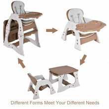 Load image into Gallery viewer, 3 in 1 Infant Table and Chair Set Baby High Chair-Brown