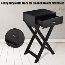 Load image into Gallery viewer, Modern Nightstand X-Shape Drawer Accent Side End Table-Black