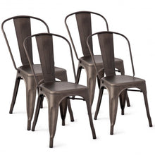 Load image into Gallery viewer, Set of 4 Tolix Style Dining Chair Stackable Bistro Chair-Copper