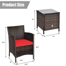 Load image into Gallery viewer, 3 pcs Outdoor Rattan Wicker Furniture Set-Red