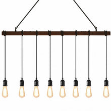 Load image into Gallery viewer, 8-light Industrial Pendant Light Wood Hanging Chandelier Fixture