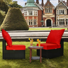 Load image into Gallery viewer, Deep Seat Chair Cushion Pads Set with Rope Belts for Indoor and Outdoor-Red