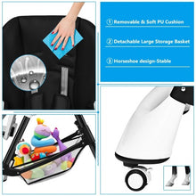 Load image into Gallery viewer, A-Shaped High Chair with 4 Lockable Wheels-Black