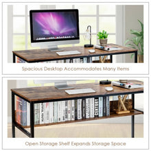 Load image into Gallery viewer, 55" Computer Desk Writing Table Workstation Home Office w/ Bookshelf-RB