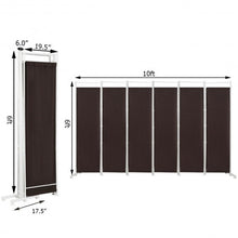 Load image into Gallery viewer, 6-Panel Room Divider Folding Privacy Screen -Brown