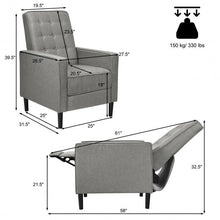 Load image into Gallery viewer, Mid-Century Push Back Recliner Chair -Gray