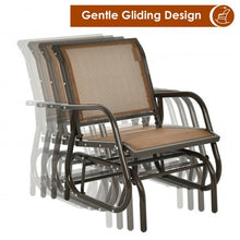 Load image into Gallery viewer, Outdoor Single Swing Glider Rocking Chair with Armrest-Brown