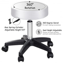 Load image into Gallery viewer, 1 pc Adjustable Hydraulic Rolling Swivel Massage Spa Bar Stool-White