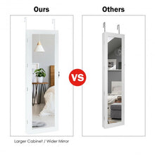 Load image into Gallery viewer, Wall Mounted Lockable Mirror Jewelry Cabinet with LED Light