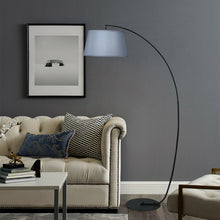 Load image into Gallery viewer, Arc Sturdy Base Modern Floor Lamp with Hanging Lampshade-Black