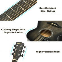 Load image into Gallery viewer, 40" Full Size Cutaway Acoustic Guitar Starter Guitarra Bundle Kit -Black