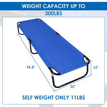 Load image into Gallery viewer, Outdoor Portable Blue Folding Camping Bed