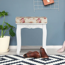 Load image into Gallery viewer, White Cushioned Vanity Stool Piano Seat