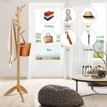 Load image into Gallery viewer, Wooden Free Standing Coat Rack -Oak