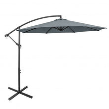 Load image into Gallery viewer, 10FT Offset Umbrella with 8 Ribs Cantilever and Cross Base Tilt Adjustment-Gray