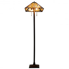 Load image into Gallery viewer, Tiffany-Style 2 Light Floor Lamp with 18" Stained Glass Shade