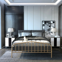 Load image into Gallery viewer, Queen Size Metal Bed Frame Steel Slat Platform-Brown