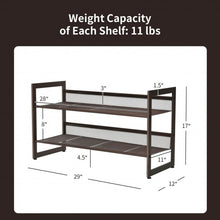 Load image into Gallery viewer, Adjustable to Flat or Slant Shoe Organizer Stand-2-Tier