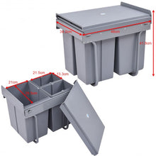 Load image into Gallery viewer, 10.5 gal 3 Compartment Pull Out Recycling Waste Bin