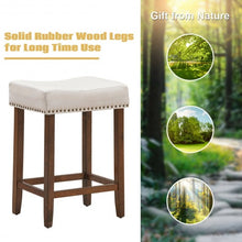 Load image into Gallery viewer, Set of 2 Nailhead Saddle Bar Stools 24" Height