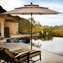 Load image into Gallery viewer, 10ft 3 Tier Patio Umbrella Aluminum Sunshade Shelter Double Vented-Beige