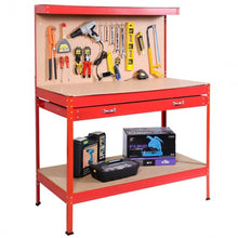 Load image into Gallery viewer, Steel Frame Storage Work Bench with Drawer-Red