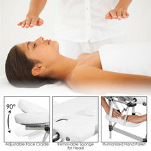 Load image into Gallery viewer, 72"L Portable Massage Table w/ Free Carry Case-White