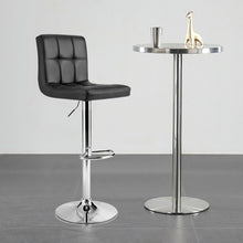 Load image into Gallery viewer, Adjustable Swivel Bar Stool with PU Leather-Black