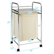 Load image into Gallery viewer, Laundry Hamper Basket Cart with Shelf and Removable Bag