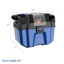 Load image into Gallery viewer, 18V Wet Dry Vacuum 2.7 Gal 4 Peak HP Cordless Shop Vac 2.0 AH Battery-Blue