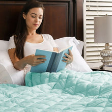 Load image into Gallery viewer, 60"x80" 15 lbs 3 Piece Heavy Weighted Blanket Set with Hot and Cold Duvet Covers-Green