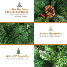 Load image into Gallery viewer, 7ft Unlit Hinged PVC Artificial Christmas Pine Tree with Red Berries