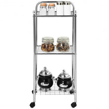 Load image into Gallery viewer, 3-Tier Multifunction Mesh Wire Rolling Cart