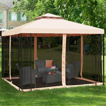 Load image into Gallery viewer, 10 x 10 ft 2 Tier Vented Metal Gazebo Canopy with Mosquito Netting