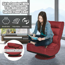 Load image into Gallery viewer, 5-Position Folding Floor Gaming Chair-Wine Red