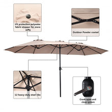 Load image into Gallery viewer, 15' Twin Patio Umbrella Double-Sided Outdoor Market Umbrella without Base-Beige