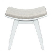 Load image into Gallery viewer, Modern Dressing Makeup Stool with Concave Seat Rubberwood Legs-White