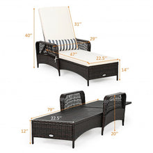 Load image into Gallery viewer, PE Rattan Chaise Lounge Chair Arm Chair Recliner Adjustable with Pillow