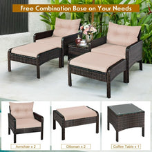 Load image into Gallery viewer, 5 Pcs Patio Rattan Wicker Sofa Furniture Set