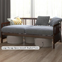 Load image into Gallery viewer, Twin Size Wooden Slats Daybed Bed with Rails-Chocolate