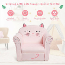 Load image into Gallery viewer, Kids Cat Armrest Couch Upholstered Sofa