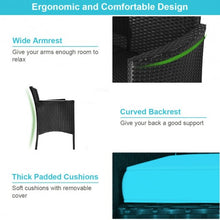 Load image into Gallery viewer, Patio Rattan Conversation Set Seat Sofa-Turquoise