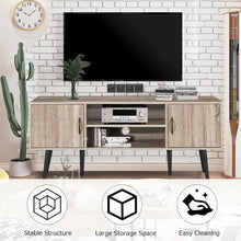 Load image into Gallery viewer, TV Stand w/ 2 Storage Cabinets 2 Open Shelves