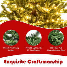 Load image into Gallery viewer, 7.5 ft Pre-Lit Aspen Fir Hinged Artificial Christmas Tree with 700 LED Lights